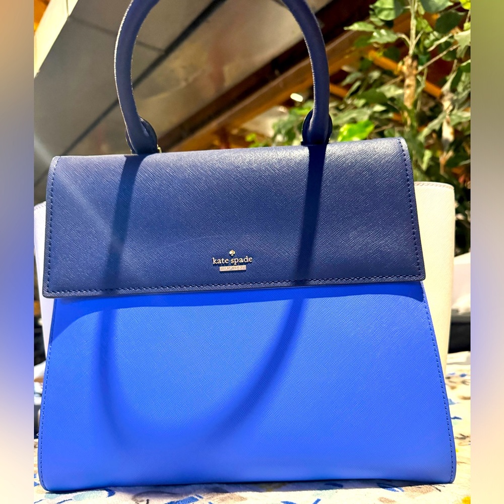 Kate Spade Blue 2 tone top handle purse